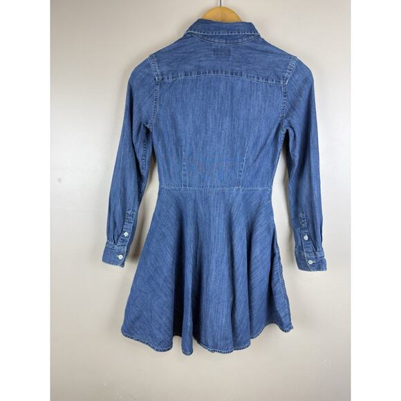 Polo Ralph Lauren Denim Shirt Dress Girls Size 10 Button Up Blue Fit Flare - Picture 6 of 13